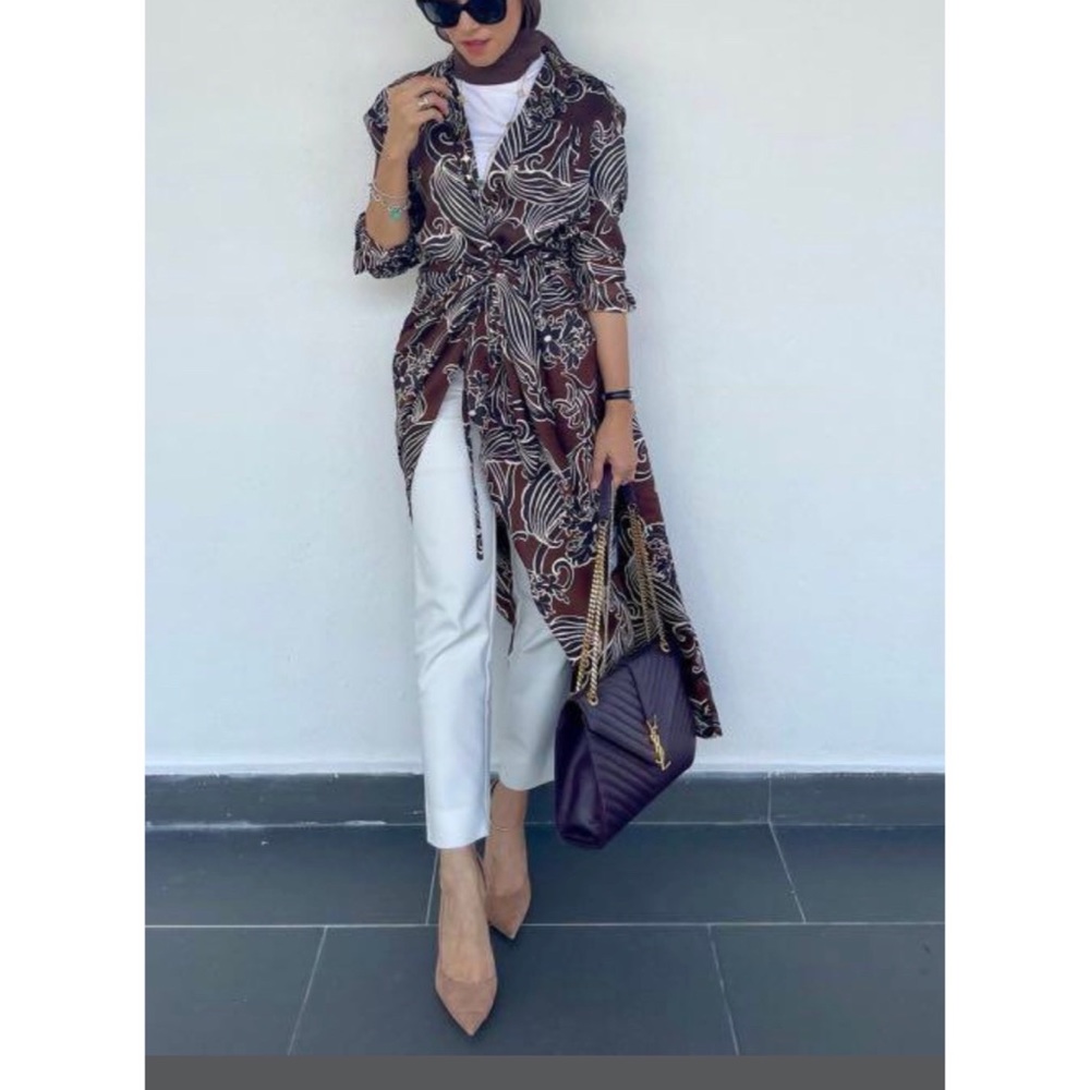 Zara Brown Floral Wrap Dress